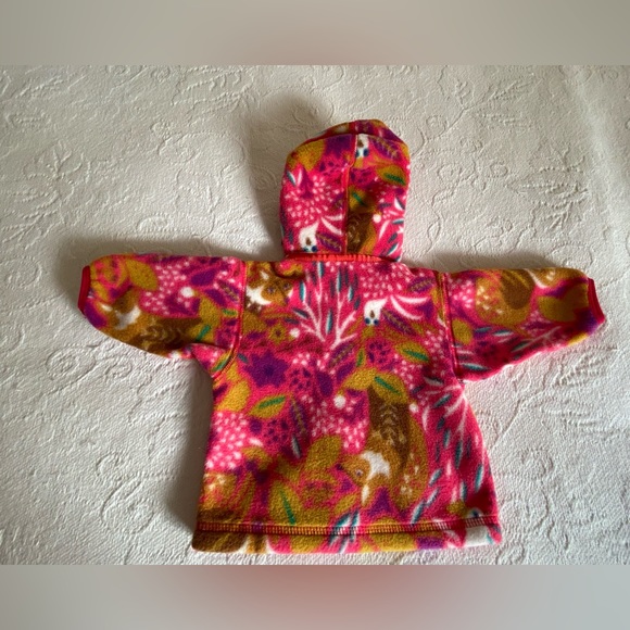 Patagonia Baby Synchilla Fleece Jacket Cardigan Hooded 0m Rare Forest Fox Print - Picture 6 of 11